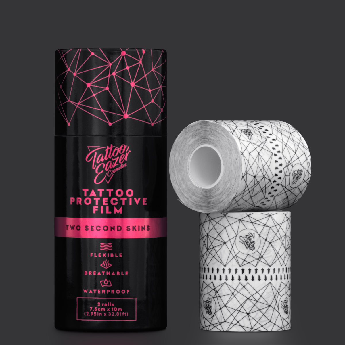 TATTOO EAZER PROTECTIVE FILM 2 ROLLS, 7.5 CM x 10 M